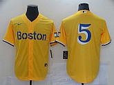 Red Sox 5 Gold Nike 2021 City Connect Replica Player Cool Base Jersey,baseball caps,new era cap wholesale,wholesale hats